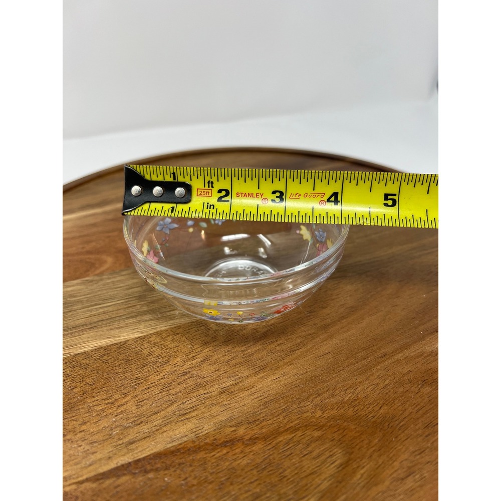 Vintage Glass Mixing Bowl Set Floral Flower Design Set of 4 - Picture 15 of 16